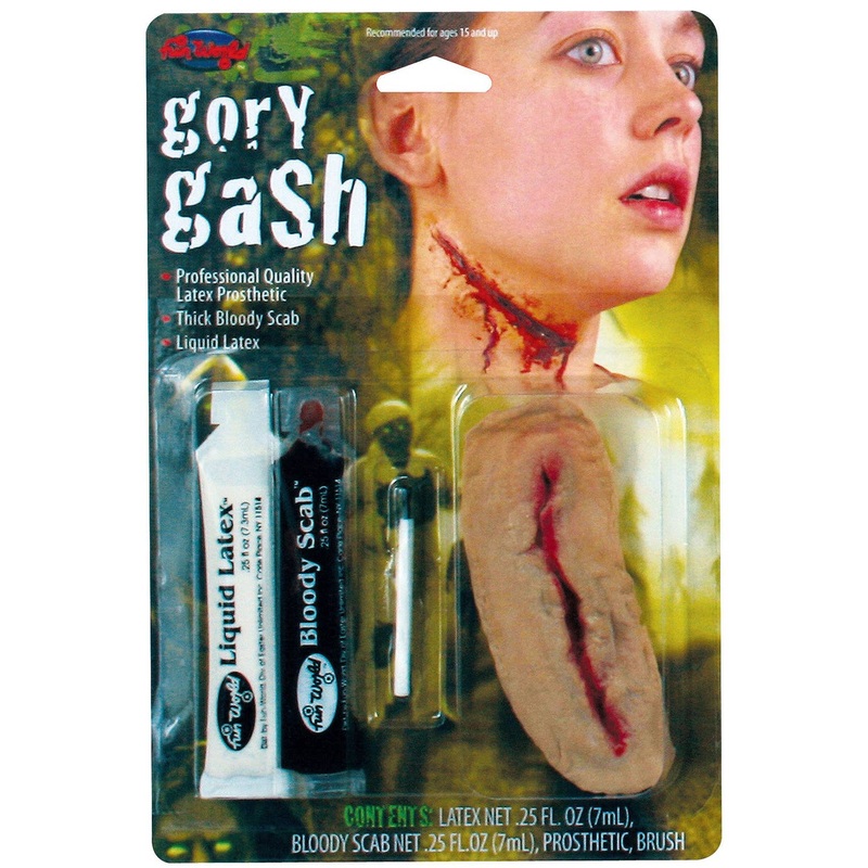 Gory Gash Prosthetic and Blood Halloween Makeup Kit