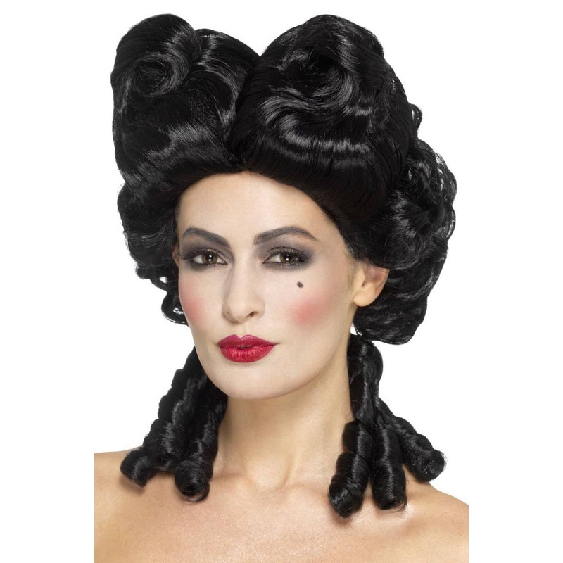 Gothic Black Baroque Womens Costume Wig