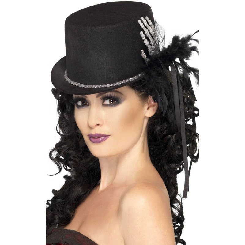 Gothic Skeleton Black Top Hat
