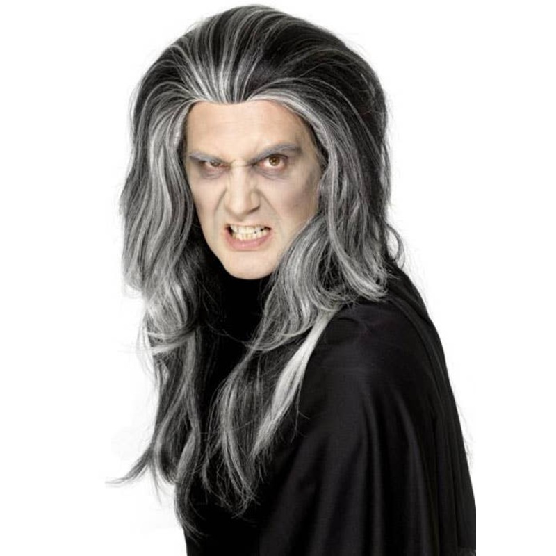 Gothic Vampire Black and White Wig