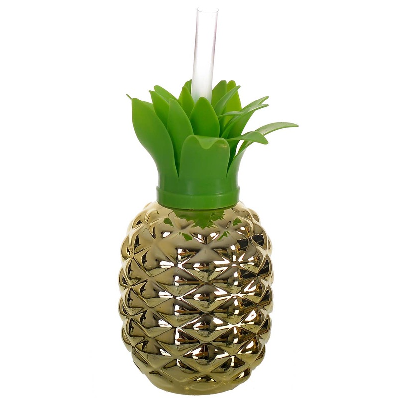 Metallic Gold Pineapple Hawaiian Party Cup