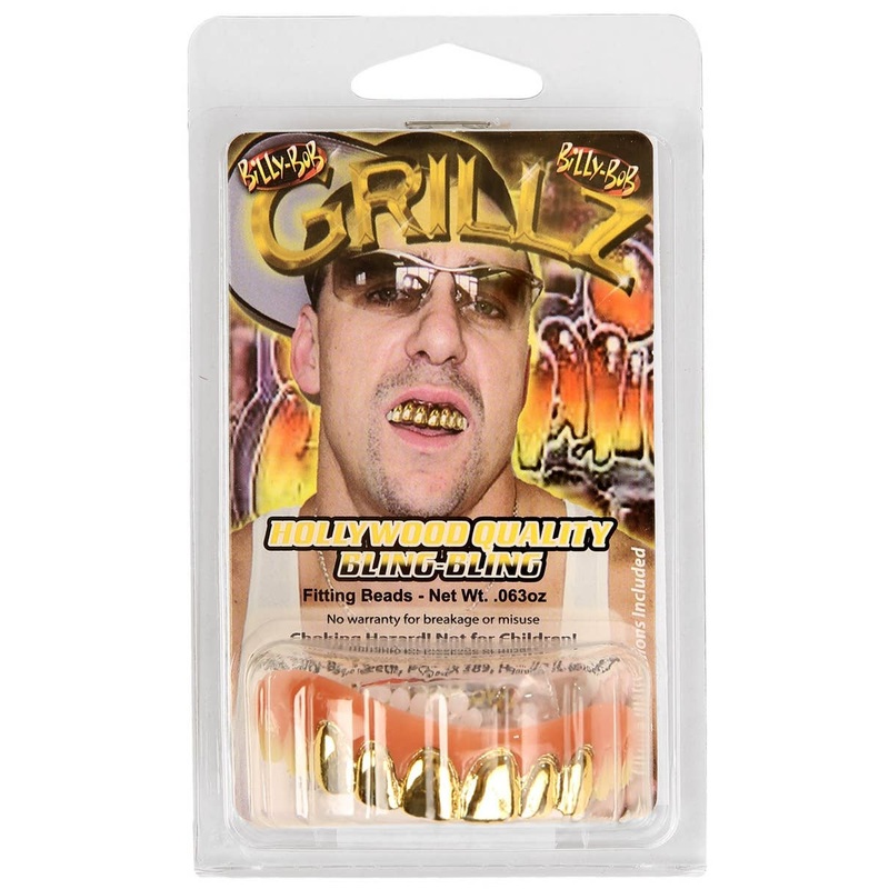 Solid Gold Grillz Gangster Costume Teeth