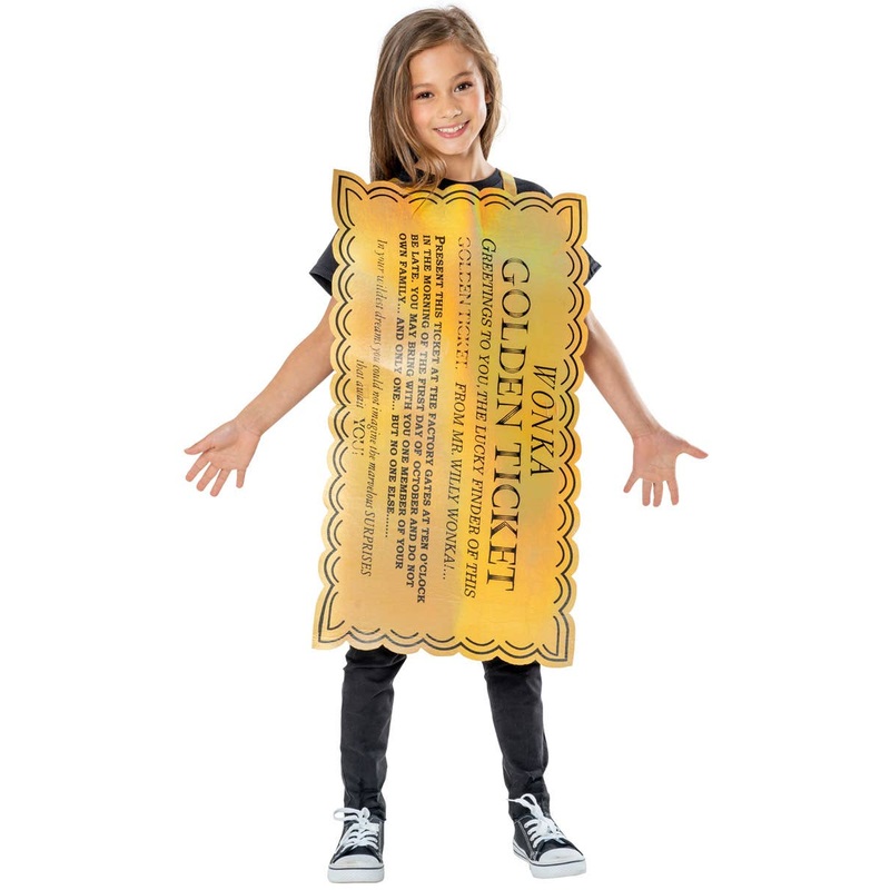 Willy Wonka Golden Ticket Kids Book Week Costume One Size