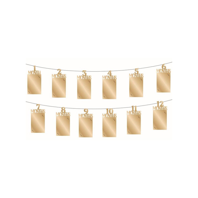 1st Birthday Gold Foil Photo Garland Decoration