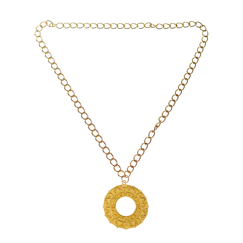 Ancient Greek God Gold Medallion Costume Necklace
