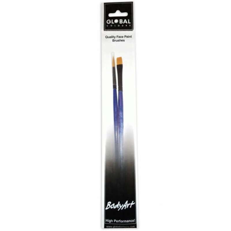 Global Colours Flat and Round Makeup Brush – 2 Pack