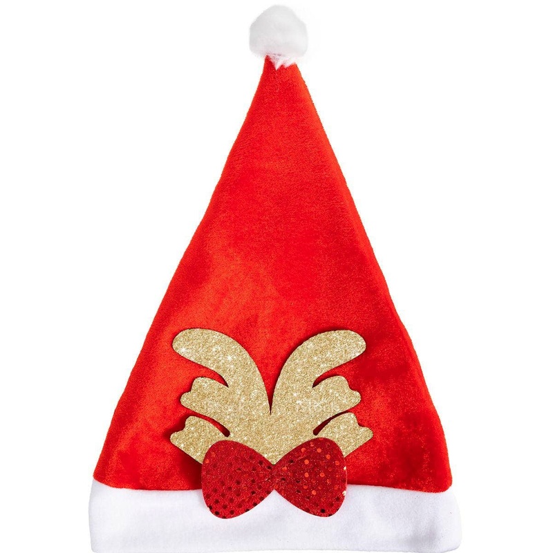 Jolly Red and Gold Christmas Santa Hat