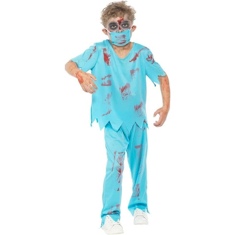 Zombie Blood Splattered Boys Halloween Surgeon Costume Small