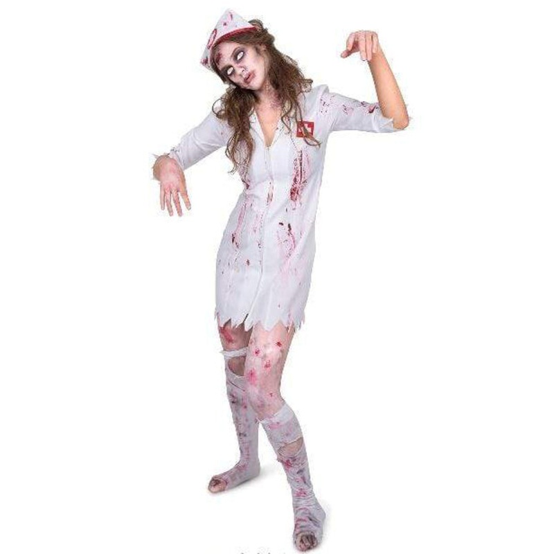 Zombie Womens Blood Splattered Night Nurse Halloween Costume XSmall
