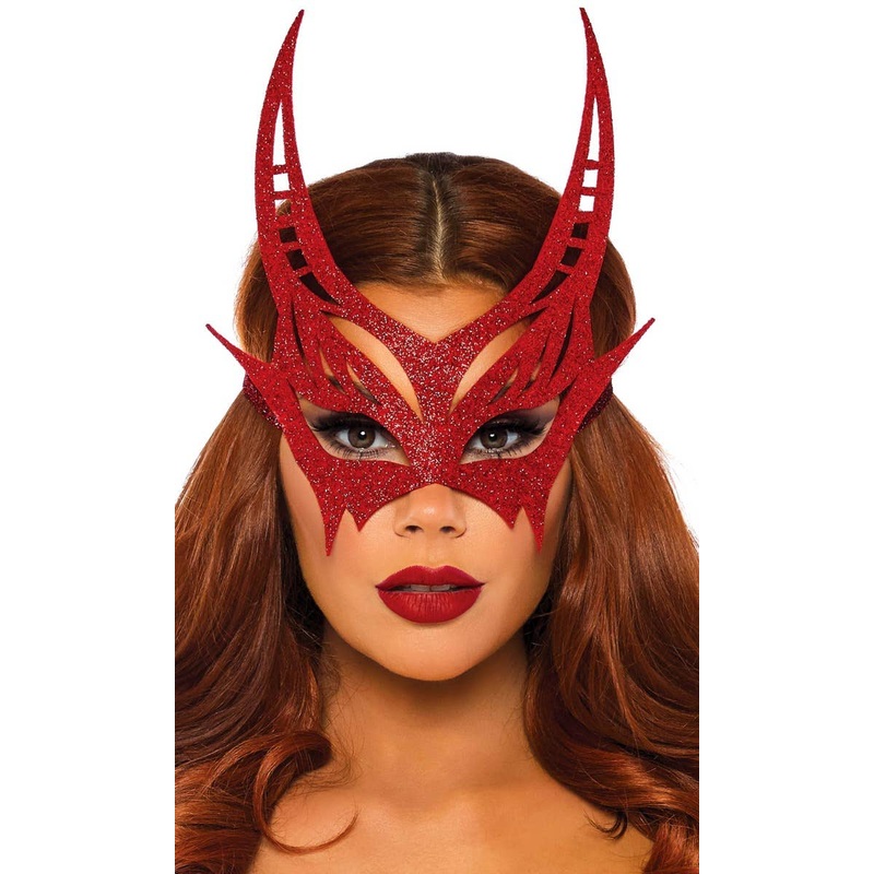 Glitter Red Devil Womens Masquerade Mask