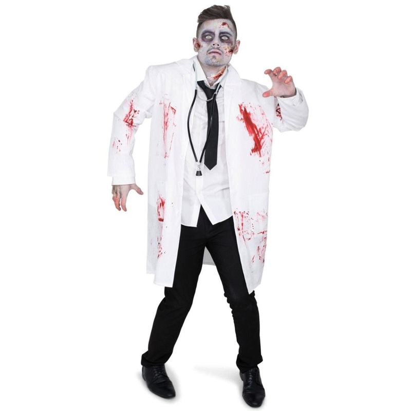 Zombie Mens Blood Splattered Doctor Halloween Costume Small
