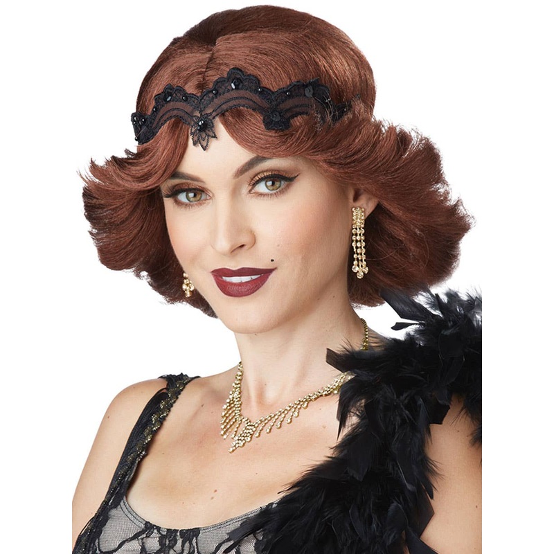 20s Glamour Womens Auburn Gatsby Costume Wig and Headband