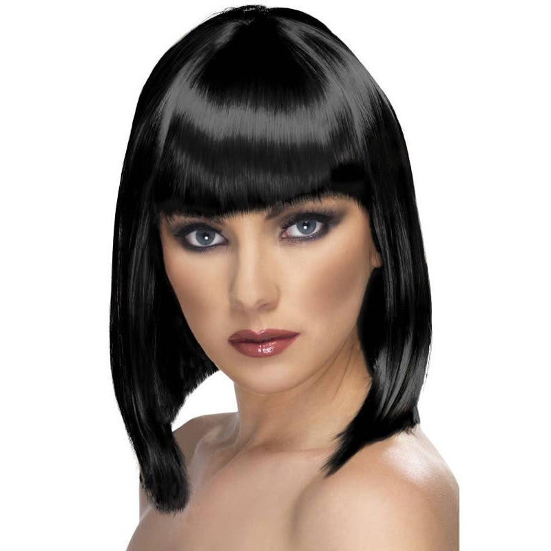 Glam Short Black Costume Wig