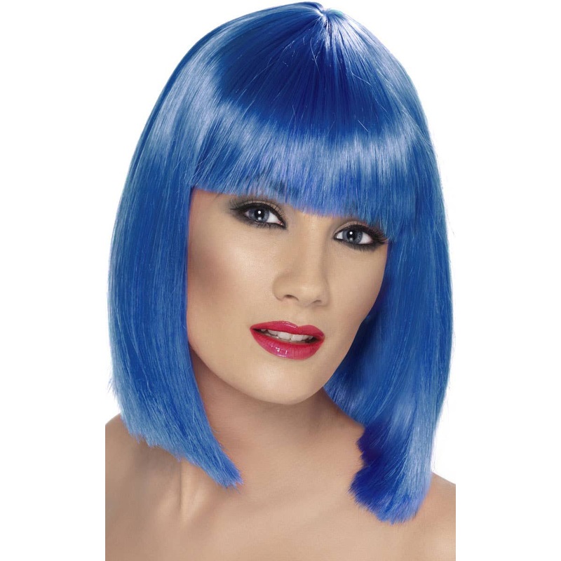 Glam Short Blue Costume Wig