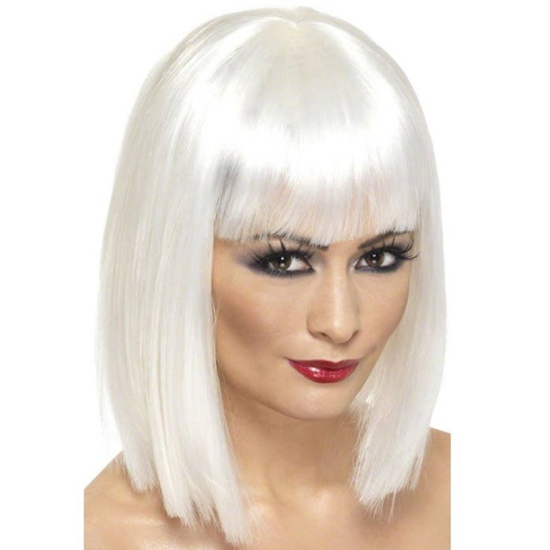 Glam Short White Costume Wig