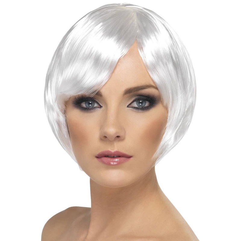Glamour Babe Short White Bob Wig