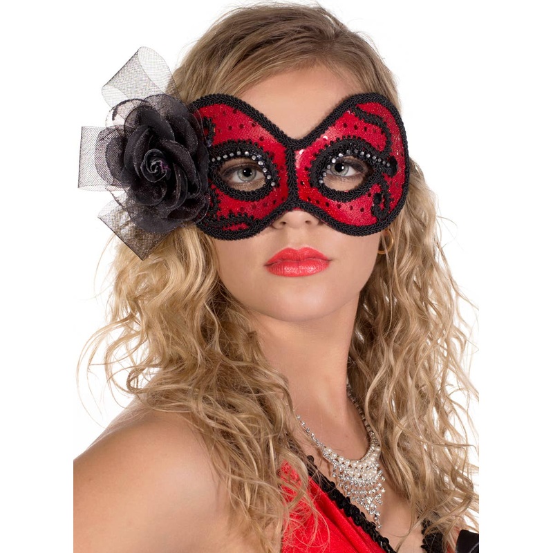 Glittering Senorita Red Masquerade Mask