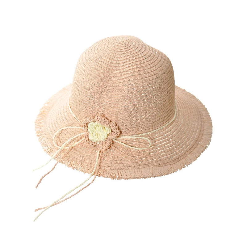 Straw Look Dusty Pink Girls Costume Hat