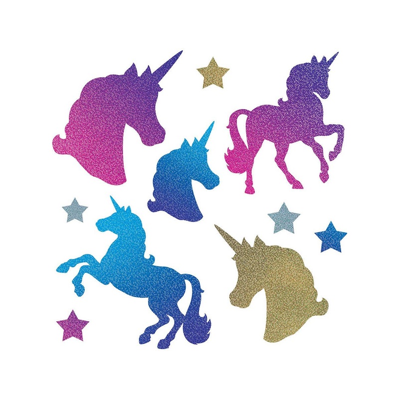 Unicorn Glitter Cut Outs Party Decoration