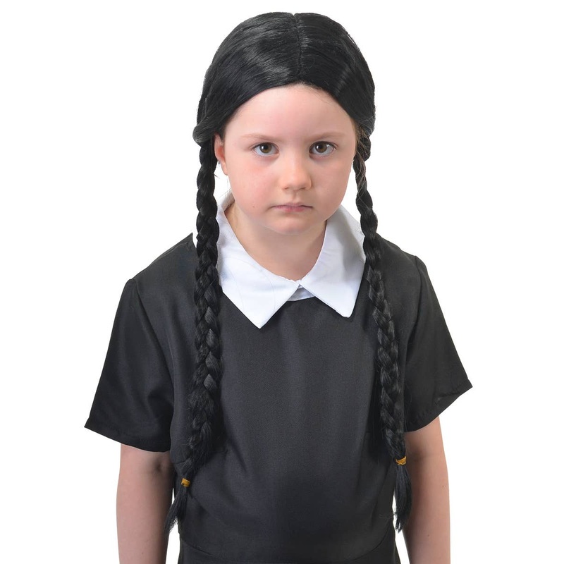 Wednesday Addams Girls Plaited Halloween Costume Wig