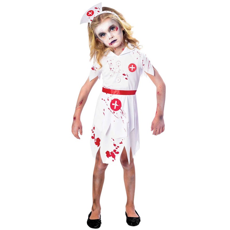 Zombie Nurse Blood Splattered Girls Halloween Costume 5-6