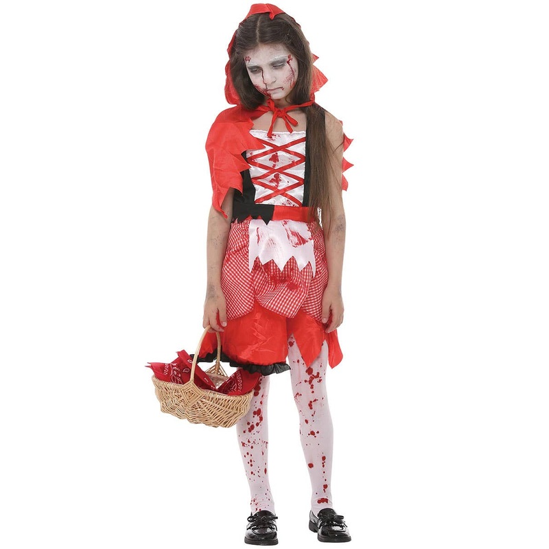 Zombie Red Riding Hood Girls Halloween Costume Large