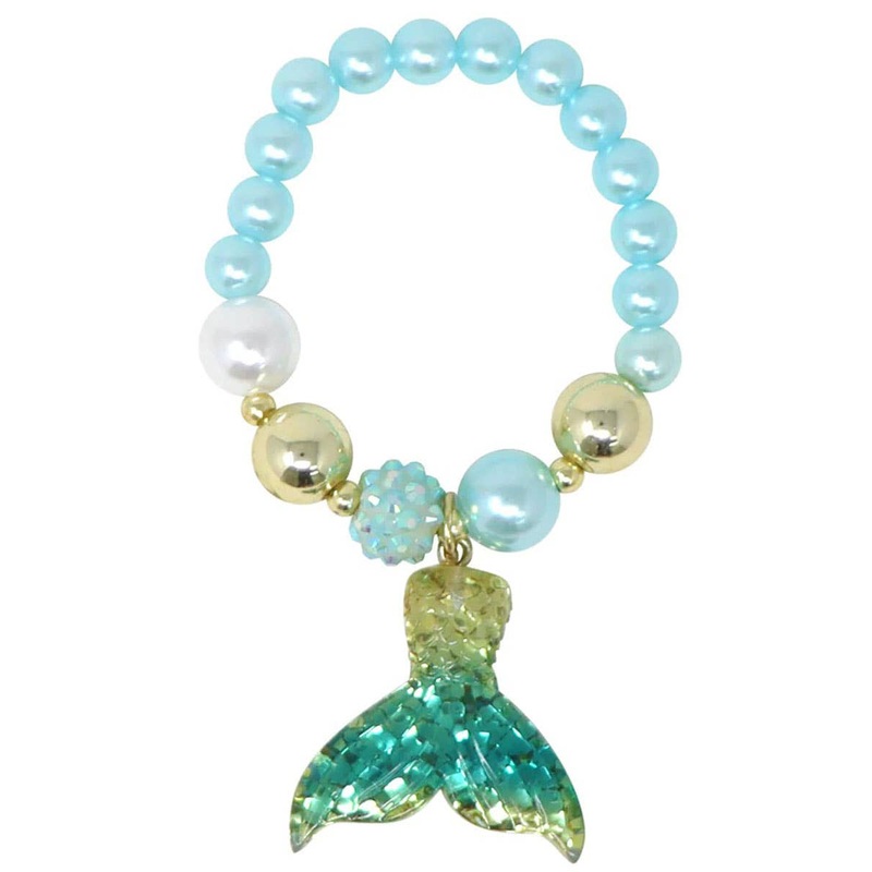 Beaded Blue and Gold Mermaid Girls Costume Bracelet