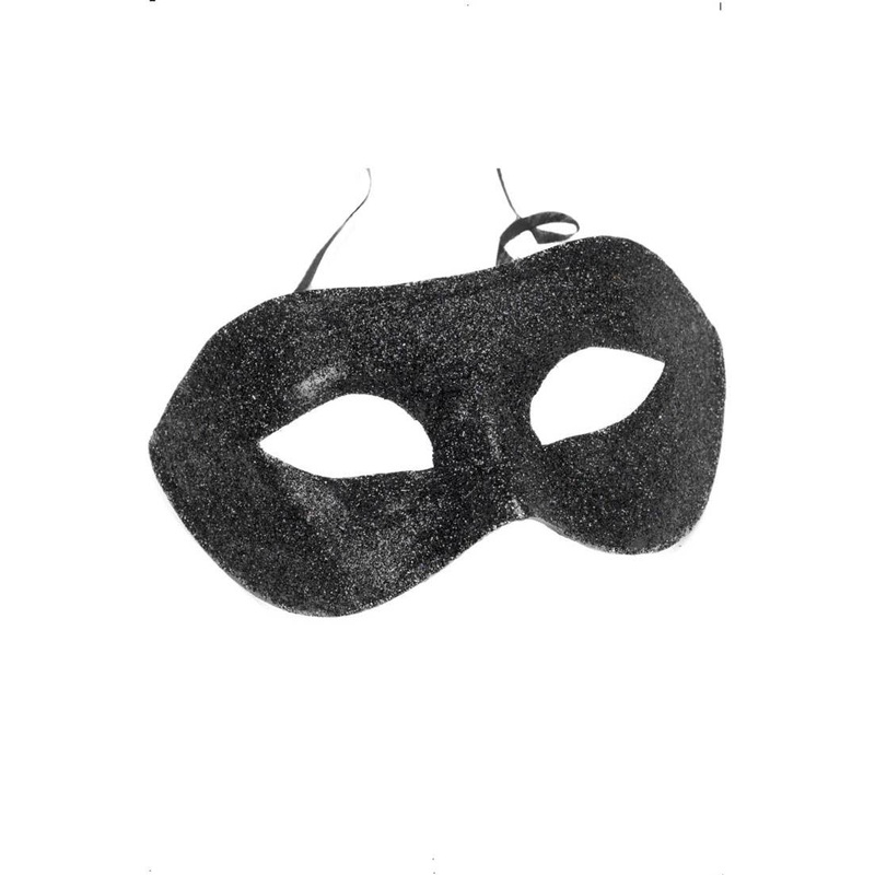 Gino Black Glitter Masquerade Mask