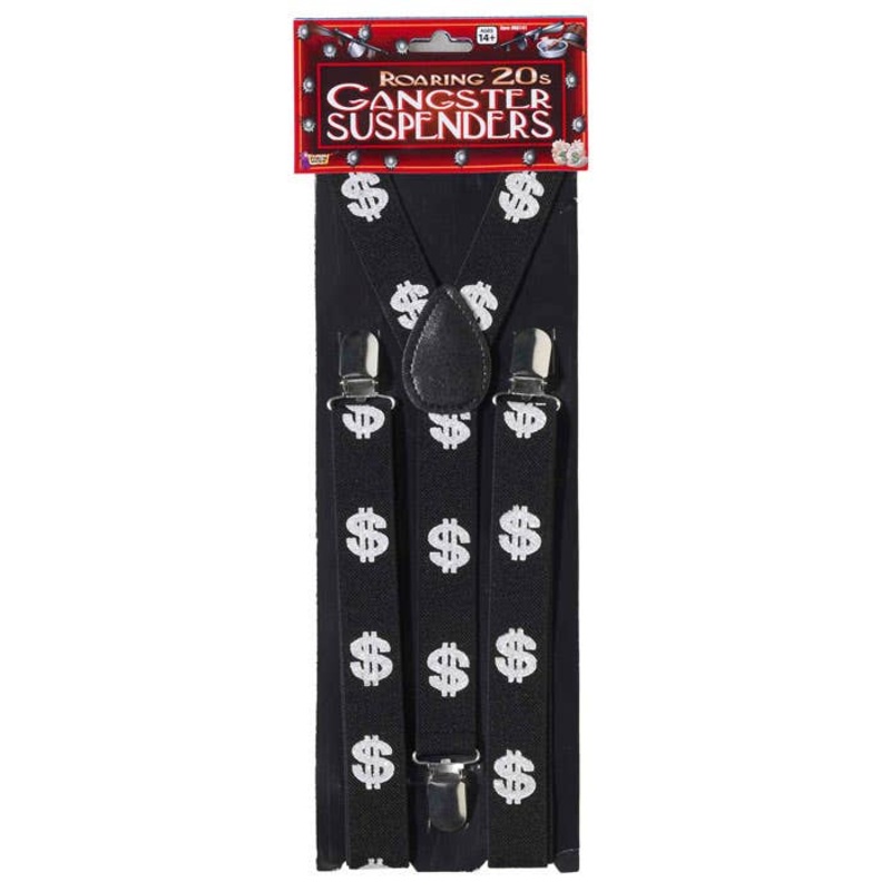 1920s Gangster Dollar Sign Costume Suspenders