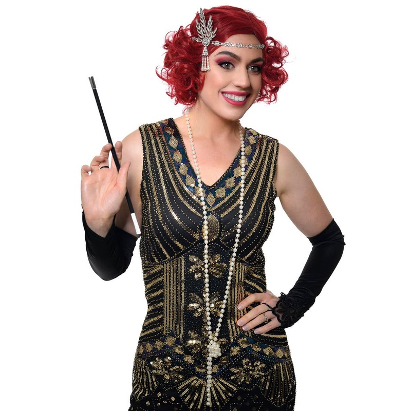 1920s Gatsby Girl 4 Piece Accessory Set with Rhinestone Headband