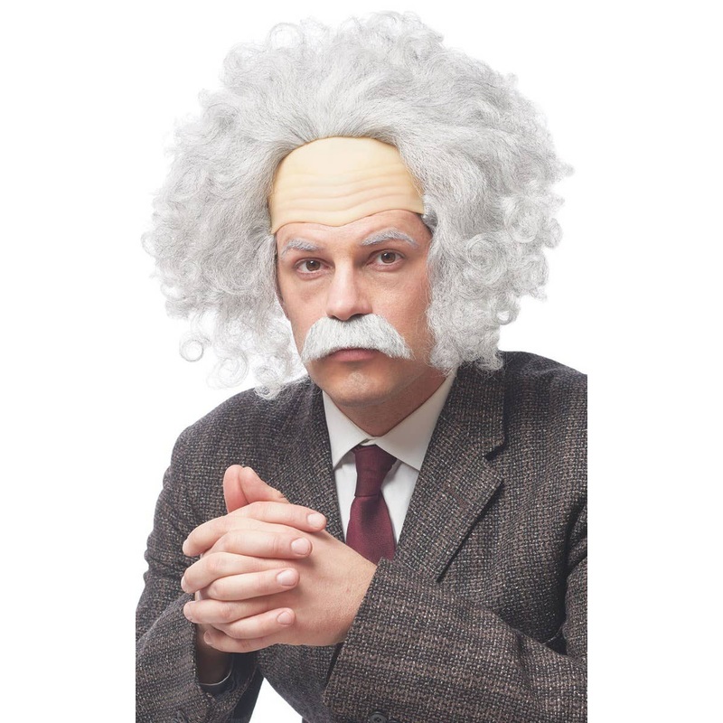 Genius Albert Einstein Grey Mens Costume Wig Set