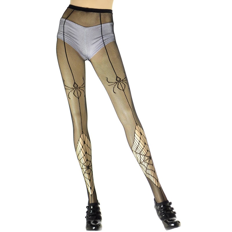 Spider Web Full Length Womens Fishnet Halloween Stockings