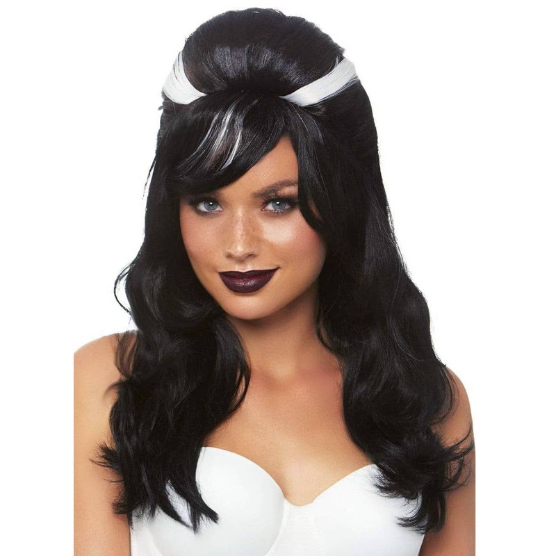 Frankie Bouffant Long Black Gothic Vampire Wig