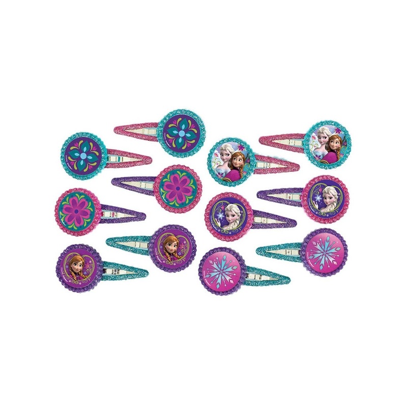 Frozen Pack of 12 Hair Clips Party Favours