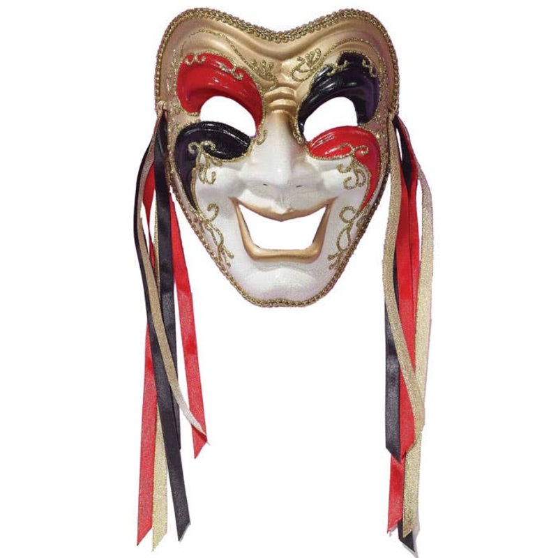 Full Face Comedy Masquerade Mask on Headband