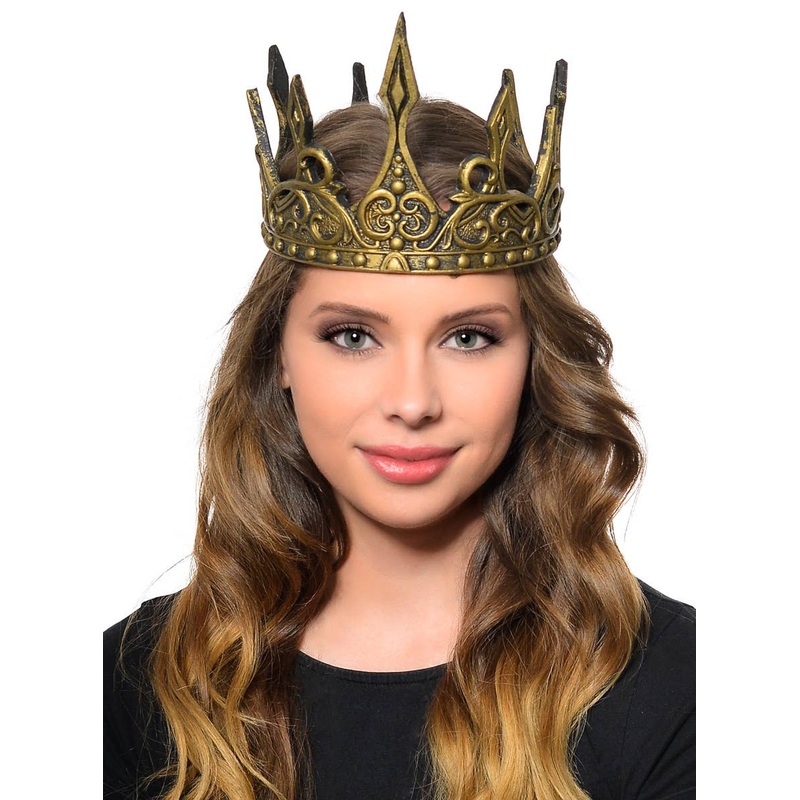 Antique Gold Medieval Queen Foam Crown Costume Accessory