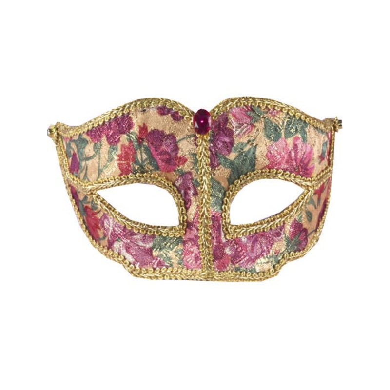 Floral Brocade Victorian Masquerade Mask