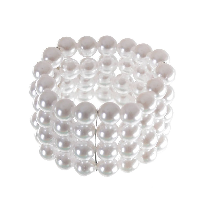 1920s White Faux Pearl Costume Bracelet