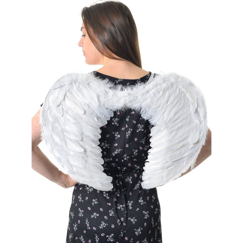 Angelic White Feather Costume Wings