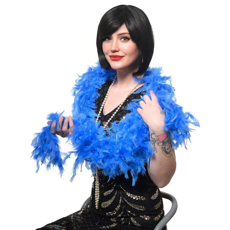Blue Feather Boa Costume Accessory