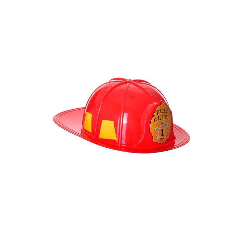 Bright Red Fire Chief Adults Costume Helmet