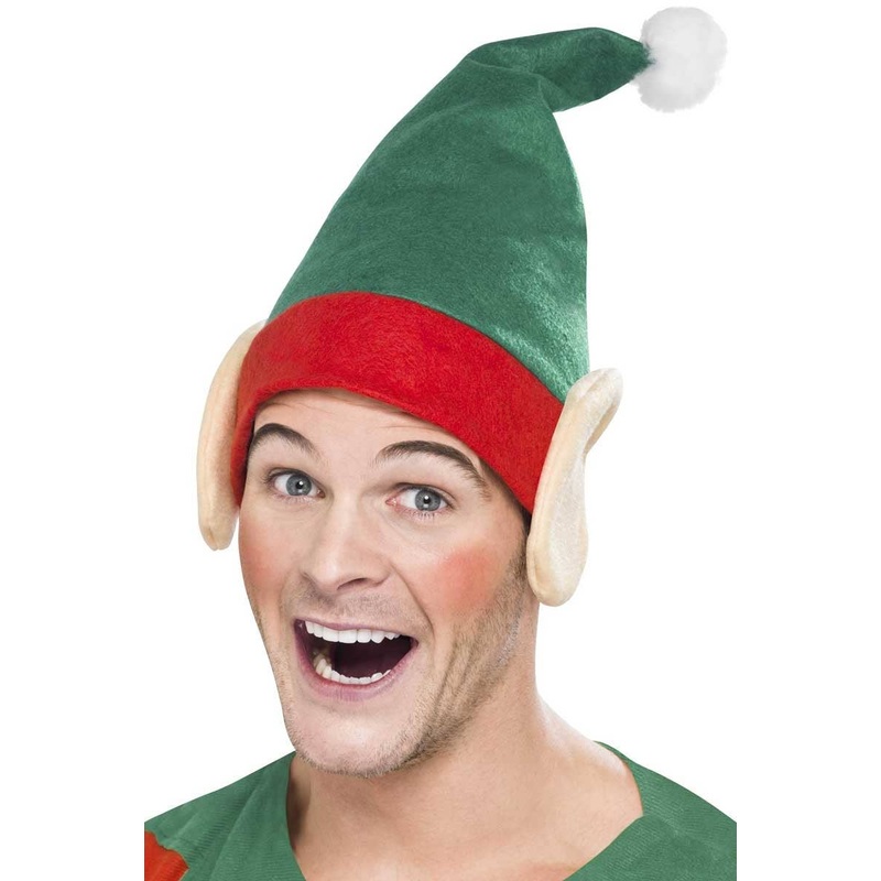 Festive Elf Red and Green Christmas Hat