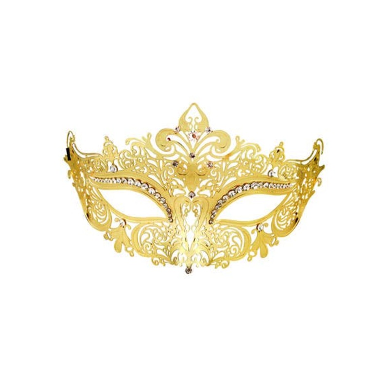 Filigree Gold Metal Womens Masquerade Mask