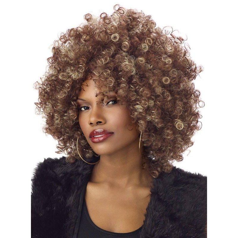 Fine Foxy Brown and Blonde Afro Wig