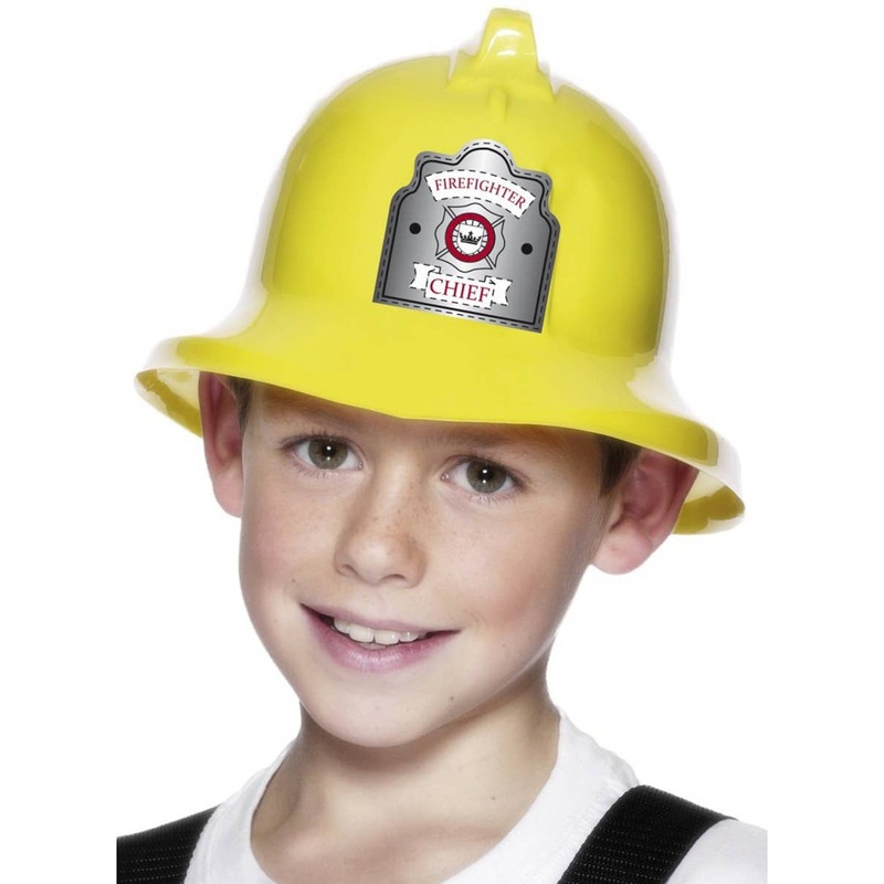 Fire Chief Kids Plastic Costume Hat