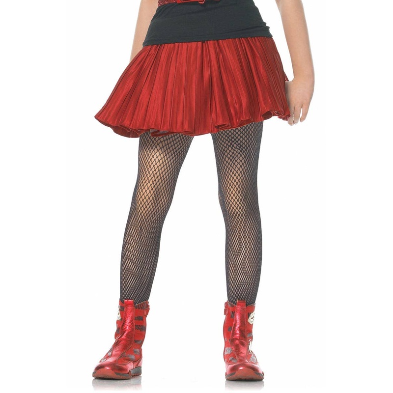 Fishnet Girls Black Costume Stockings Large
