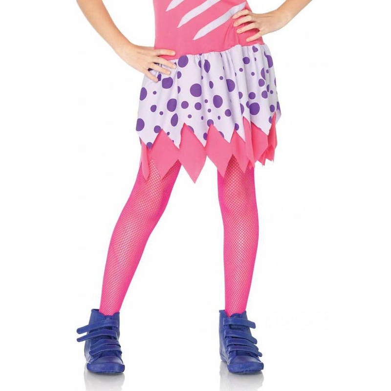 Fishnet Girls Neon Pink Costume Stockings Large