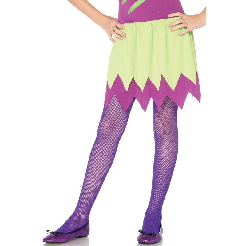Fishnet Girls Purple Costume Stockings Large