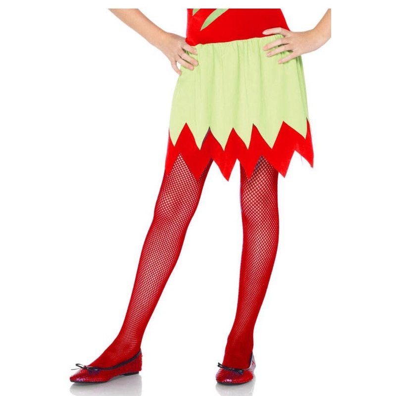 Fishnet Girls Red Costume Stockings Large