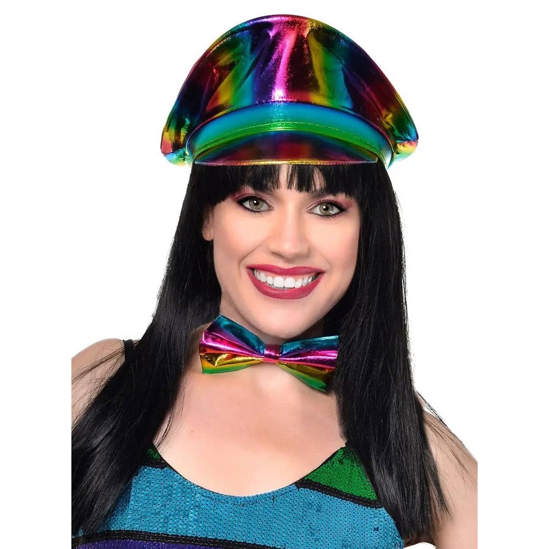 Metallic Rainbow Festival Style Costume Hat